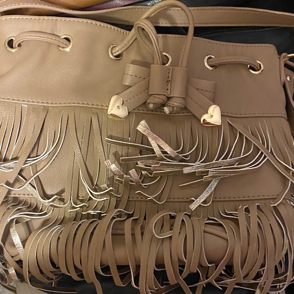 Betsey Johnson Handbags - Betsy Johnson Fringed Tan Women's Bag